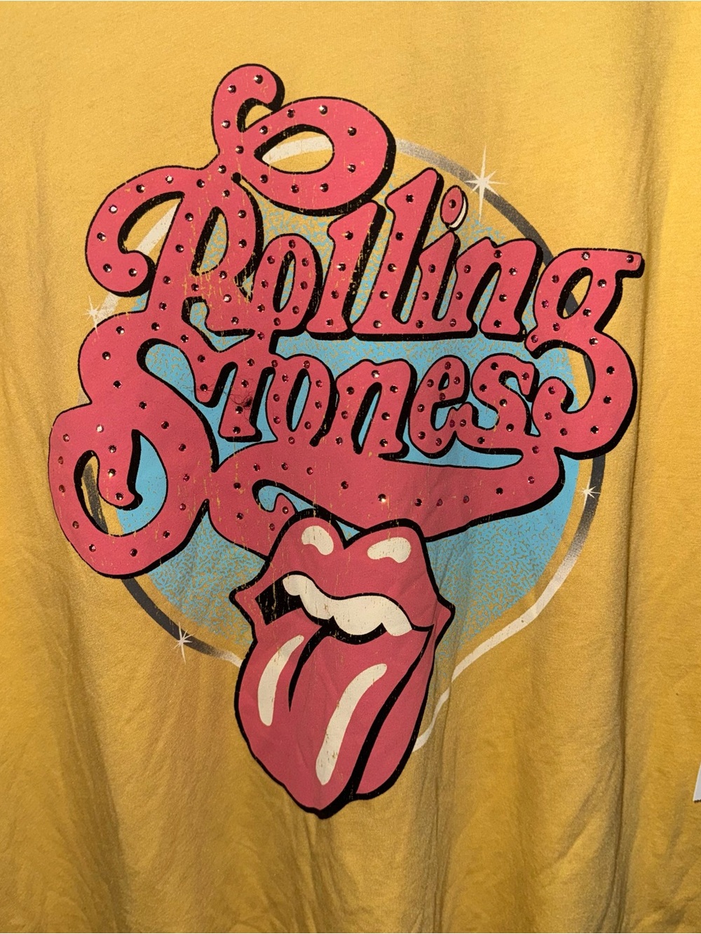 Rolling Stones Graphic Tee Bundle Women XL NWT Pink Yellow Band Shirt 2 Bundle - Picture 3 of 13